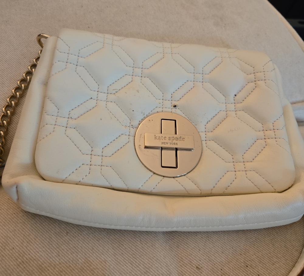 kate spade White Quilted Crossbody Bag